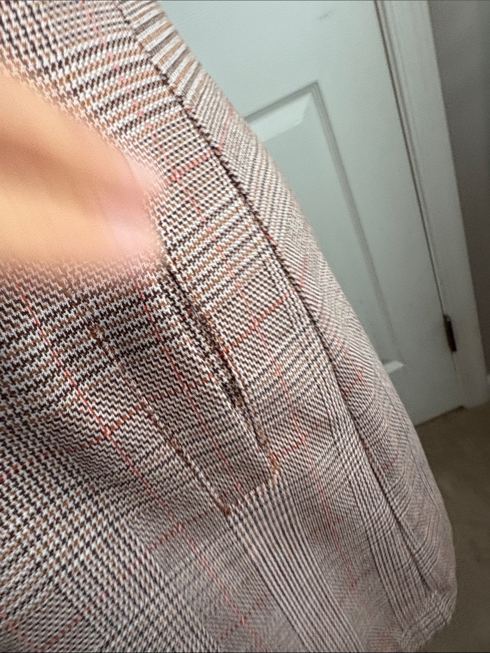 LOFT Brown and Rust Plaid Short Sleeve Button Dress - Picture 7 of 13